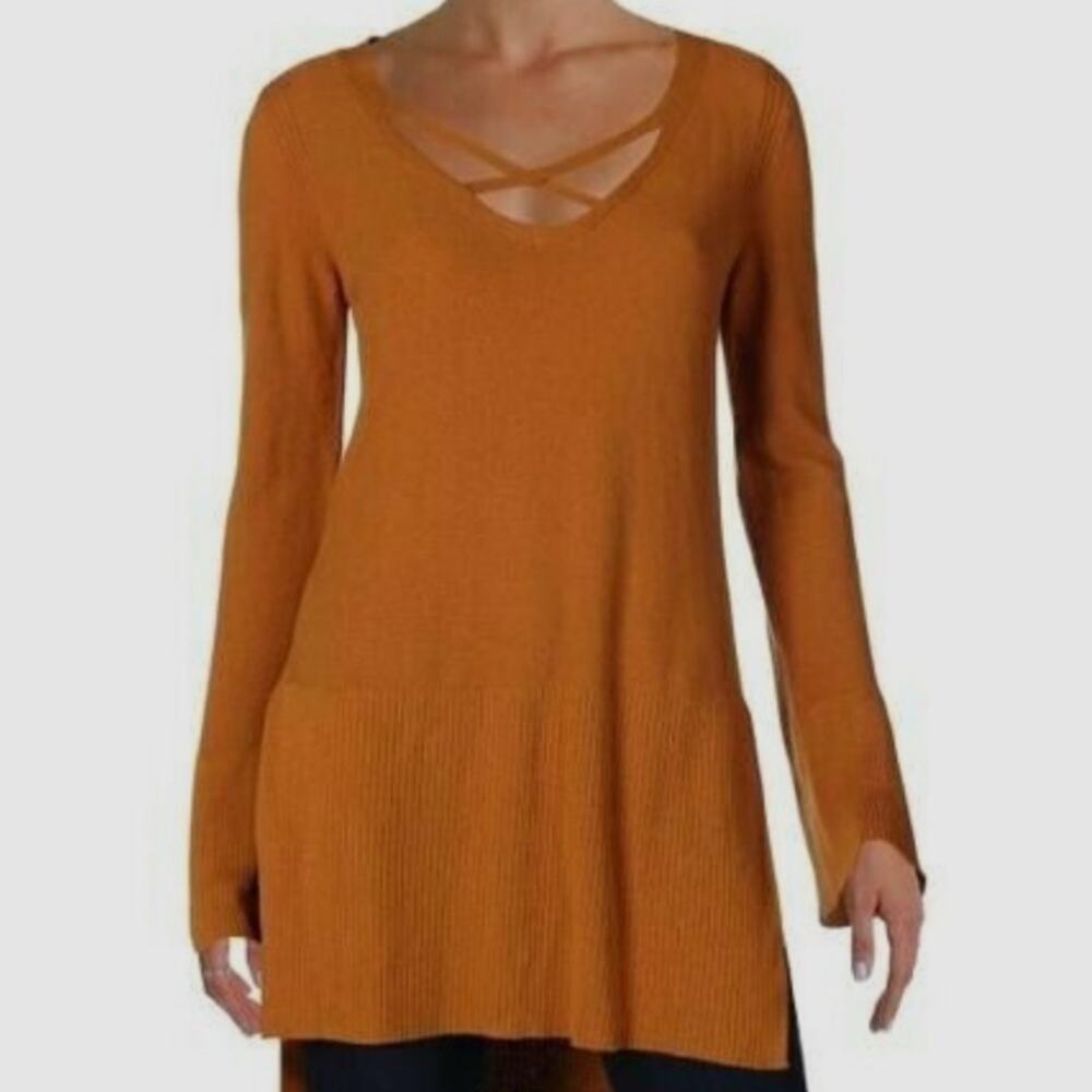 Free People Woman’s Size M Mustard Knit Sweater